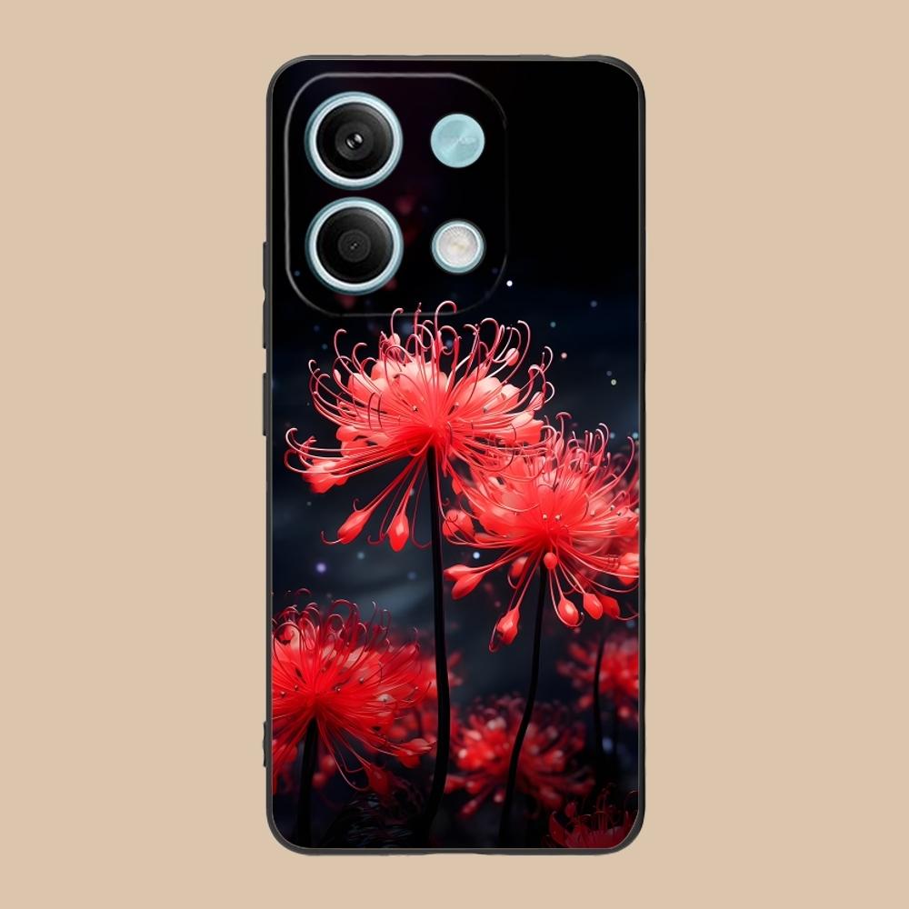 Крутой красный лилейник-паук Чехол-бампер для мобильного телефона Xiaomi Redmi Note 13 12 11 10 9 8 7 6 S A Pro Lite Plus 5G Черный