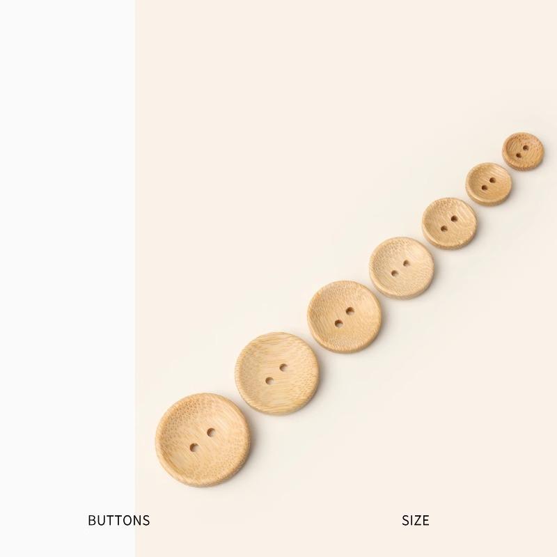 10Pcs Ring Bamboo Bowl Button Bowl Type Log Color Natural Bamboo Button Button Dress Knitted Sweater Jacket Cotton And Linen Clothing