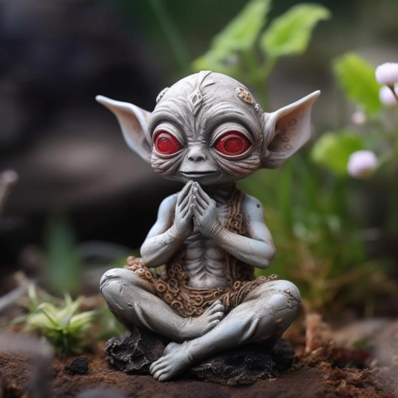 Halloween Alien Statue Garden Resin Handicrafts Decorative Item Decoration Spirit Decorative Item Gift