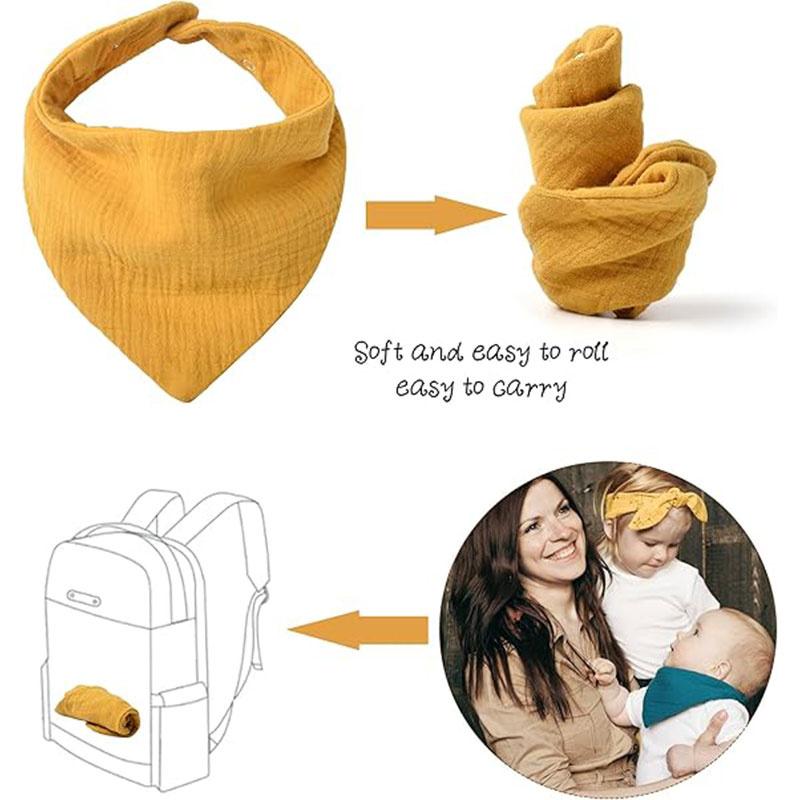 Твердые муслиновые детские нагрудники-банданы, слюнявчики, 100% хлопок для малышей, детей, унисекс, мальчиков и девочек