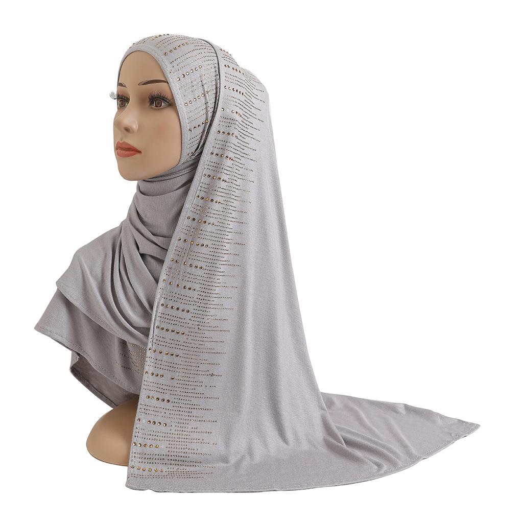 Jersey Scarf Stones Modal Headscarf Women's Hijab Islamic Female Shawl Lady Bonnet Headwrap