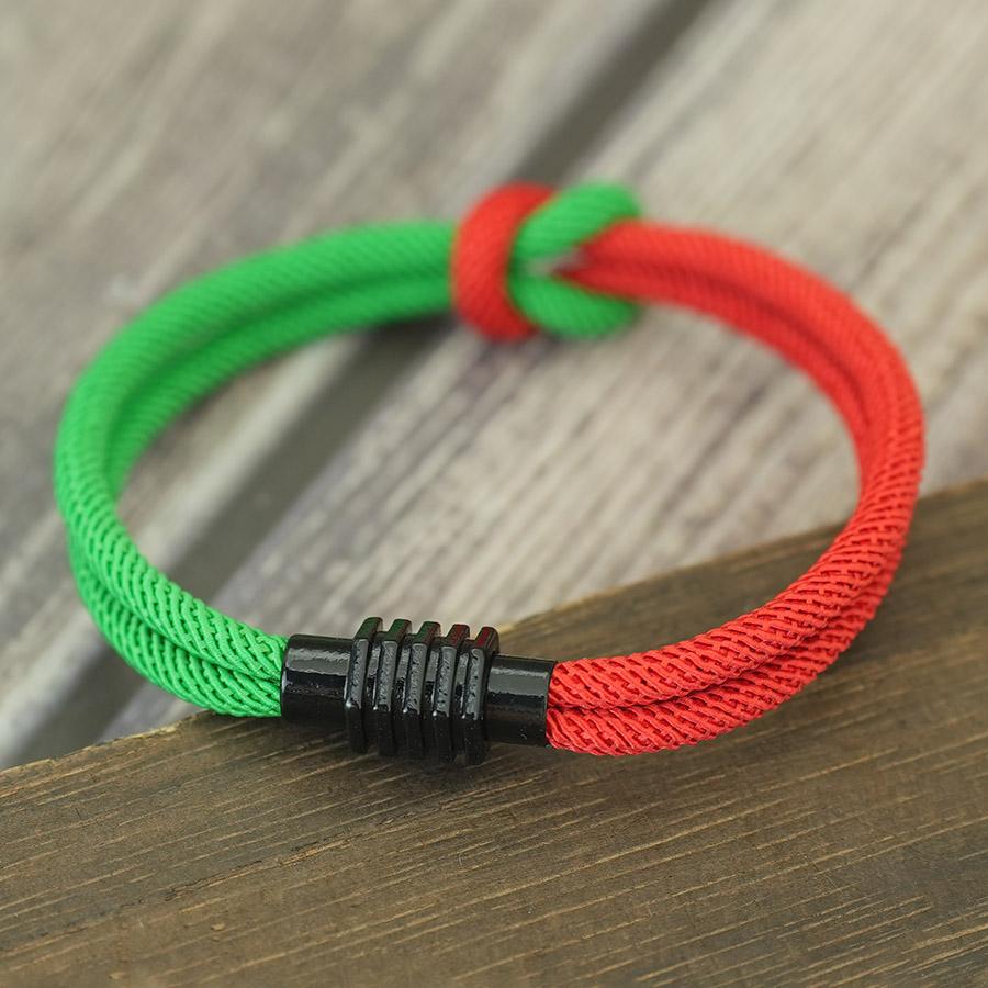 Noter Stylish Christmas String Bracelet Men Women Grade A 4mm Cord Red Green Bicolor Charm Braslet Versatile Accessories Joias