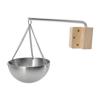 Sauna Bowl Stainless Steel Hanging Aromatherapy Oil Cup with Wooden Block for Sauna Room S 12cm