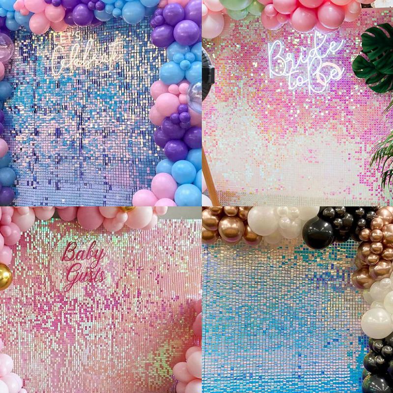 Square Sequin Shimmer Wall Backdrop Panels Glitter Bling Photo Background Backdrop for Birthday Wedding Decoration