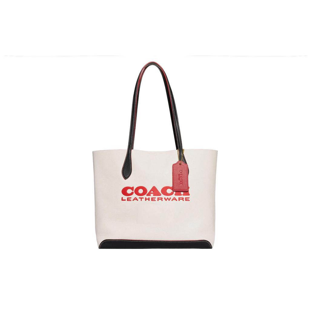 New COACH Kia Natural Pebbled Leather Tote Bag Shopping Bag Shoulder Bags Handbags Large Size Women's White CE734-B4CAH