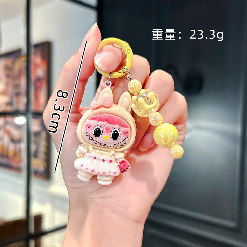 Cute Big Card Drag Rabub Keychain Girl Heart Cartoon Soft Cute Pendant Couple Girlfriend Gift Accessories