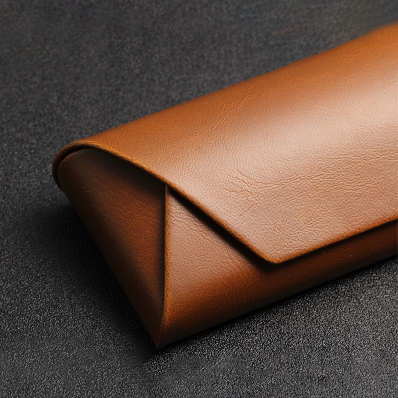 Japanese  PU Leather Sunglasses Box Glasses Case Crazy Horse Leather Retro Art For Eyewear Storage Gift Idea Suitable