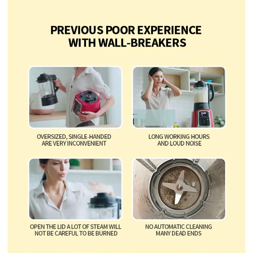 350ml Portable Soy Milk Machine with Juicer, Blender and Safety Switch