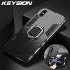 KEYSION Phone Case For iPhone XS MAX XR 8 7 6 Plus Shockproof Armor Magnetic Car Bracket Back Cover