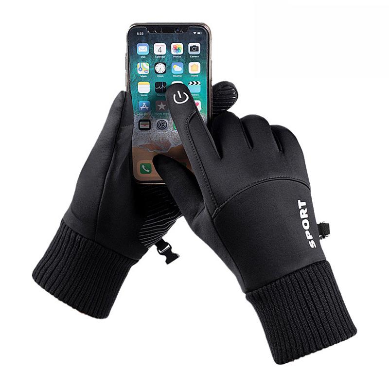 Зимние мужские перчатки для сенсорного экрана, теплые, плюс бархат, толстые, водонепроницаемые, ветрозащитные для езды, вождения, активного отдыха