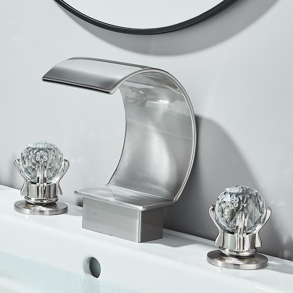 Золотой водопад кран для ванной комнаты кран хрустальная ручка широко распространенный смеситель для горячей и холодной воды Torneiras для кранов для раковины