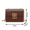 Minimalist Metal Decor Chain Single Shoulder Bag Square Elegant PU Crossbody Bag Woman's Trendy Flap Handbags Phone Purse CLE