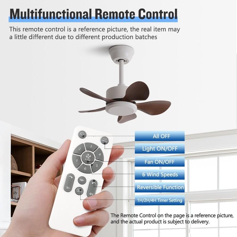 22" Household Electric Ceiling Fan with Hook 3/5 Blades & LED Lighting Fan Silent DC Motor & Energy Saving Fan