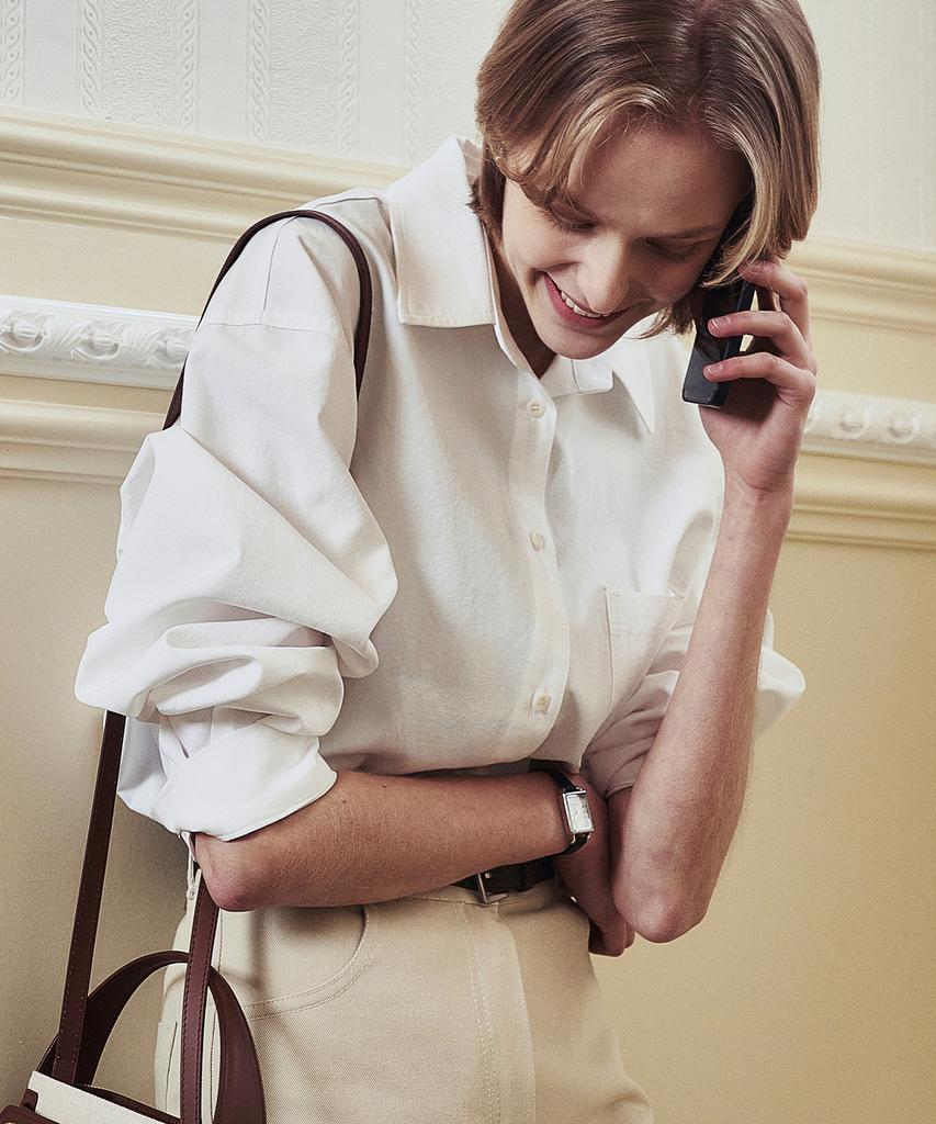 LOEIL Oxford Loose Fit Shirt - Ivory