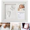 Baby Souvenirs Photo Frame Kit Newborn Handprint Footprint Mold Maker Wooden Photo Frame