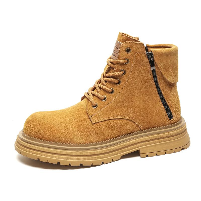 Осенние кожаные ботинки Мартин мужские высокие ретро рабочие ботинки британские на шнуровке модные универсальные дезерты 81589-J