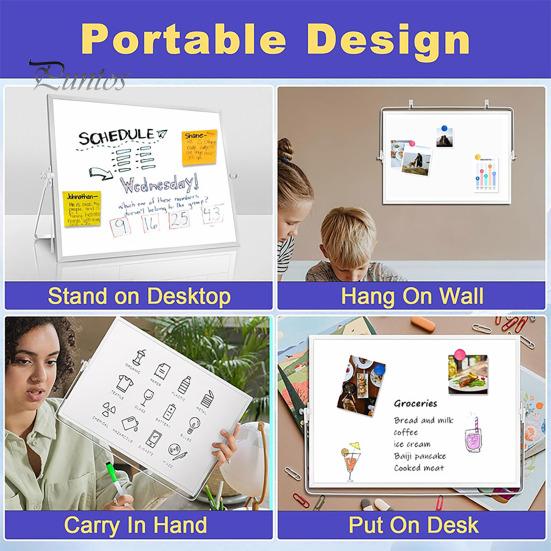 Магнитная белая доска с регулируемой подставкой, двухсторонняя портативная белая доска с гладкой поверхностью, удобная для письма белая доска