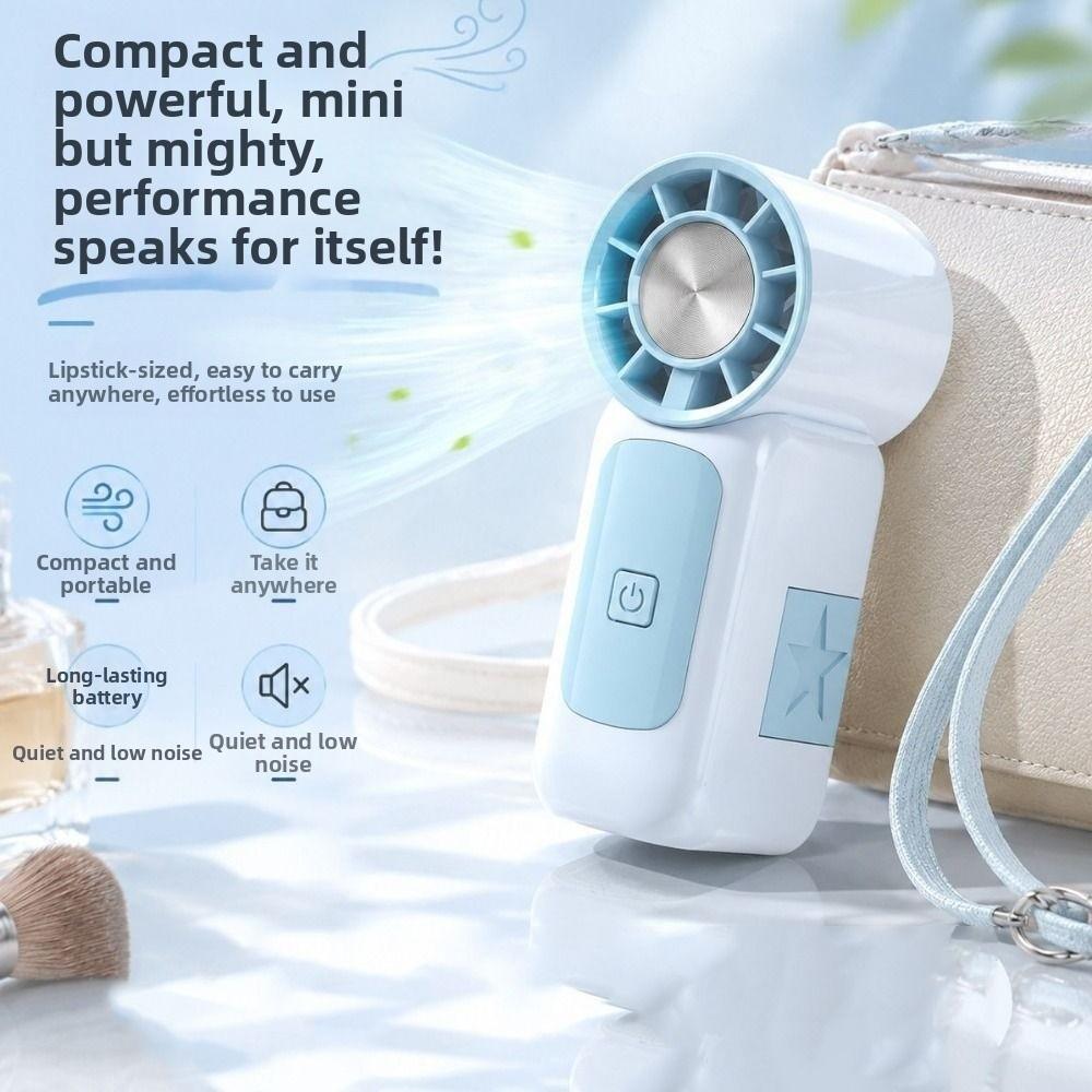 USB Rechargeable Handheld Mini Fan Strong Wind Pocket Fan Portable Electric Fan Travel