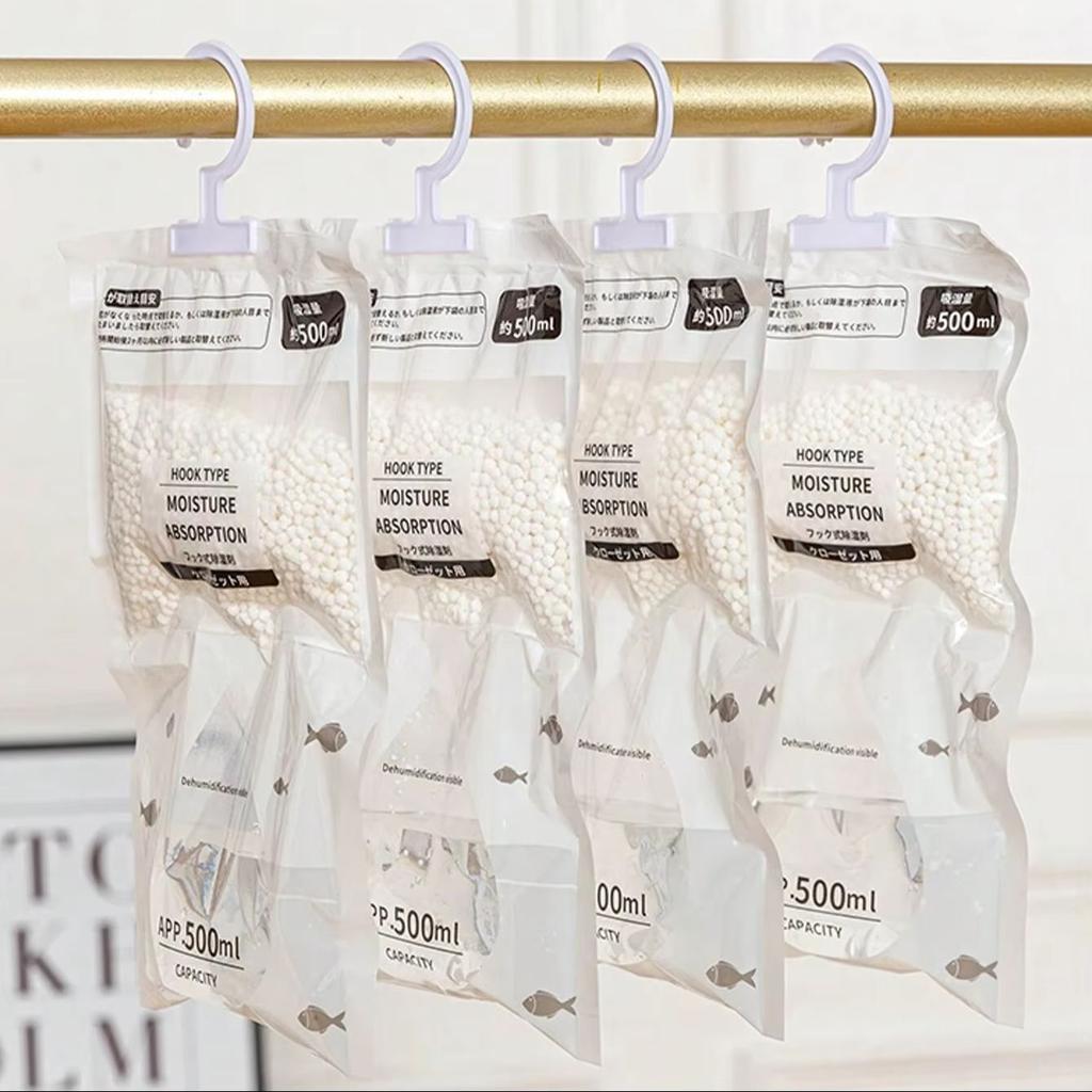 4/8Pcs Moisture Absorber Hanging Bags Wardrobe Anti-Mold Antihumidity Dehumidification Bag for Bedroom Closet Dryer Supplies