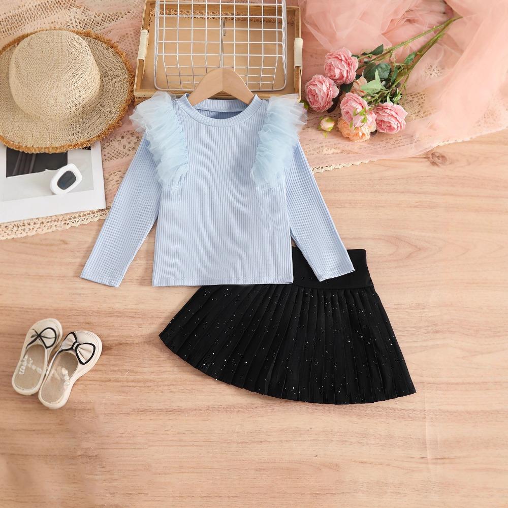 Girls' Long-Sleeve T-Shirt Spring/Fall Base Layer Girls' Mesh Top Base Layer High-Neck Long-Sleeve T-Shirt