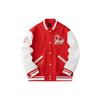 Anta Life Series Good Things Happen Letter Print Single-Breasted Long Sleeve Baseball Jacket Unisex Jackets Deep-Red 152418745S-1