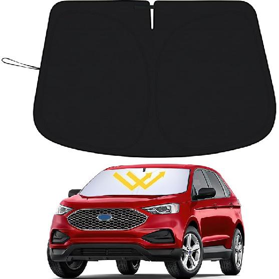 PIMCAR Windshield Sun Shade For Ford F150 -2025 | Premium 310T Reflective UV & Heat Protection | Fit Foldable Sunshade With Storage Pouch, Dashboard