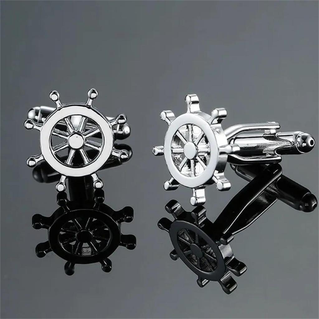 Креативная новая мужская рубашка в морском стиле, с штурвалом, французская