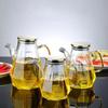 Glass Oil Pots 500/700/900ml Leak Proof Diamond Oil Bottle with Scale/Lid Kitchen Soy Sauce Vinegar Condiment Storage Container