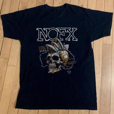 NOFX Финальный тур 2024 Сидней Австралия Череп Унисекс Черная футболка Размер S-5XL Унисекс Футболка