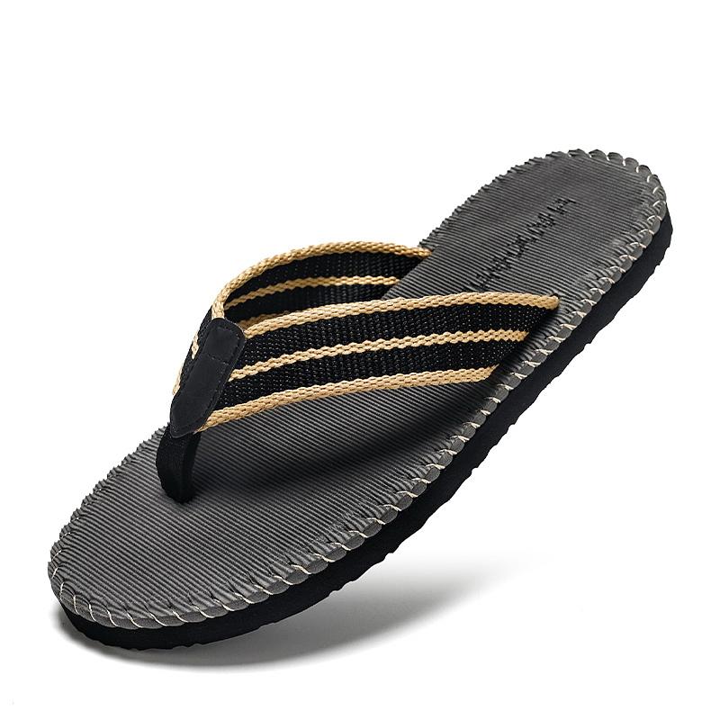 Fashion Summer Men's Flip-flops Canvas Breathable Wading Sandals Comfortable Beach Slippers Casual Shoes Indoor Bathroom Shoes