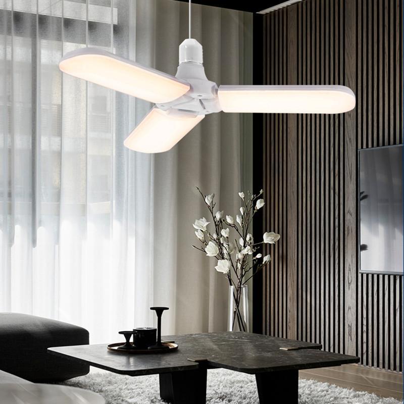 Светодиодная складная лампа для гаража E27 с винтовым цоколем, широким диапазоном напряжения, высокой мощностью, высокой яркостью и постоянным током, лампа-летающая тарелка