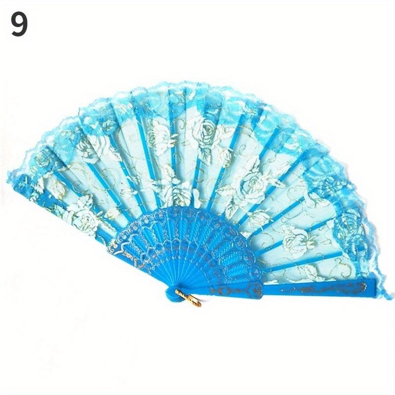 1 шт. веер из кружева с розами для танцев, свадебной вечеринки, невесты, веер для рук, складной веер в цыганском стиле, украшение