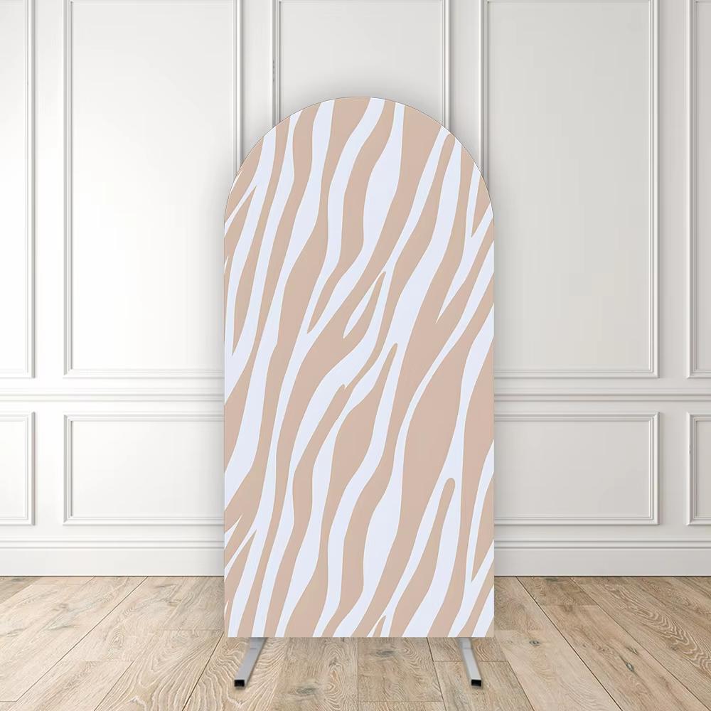 BEPAN Pink cow theme arched column background customizable baby birthday party christening baby shower decoration props stretch fabric