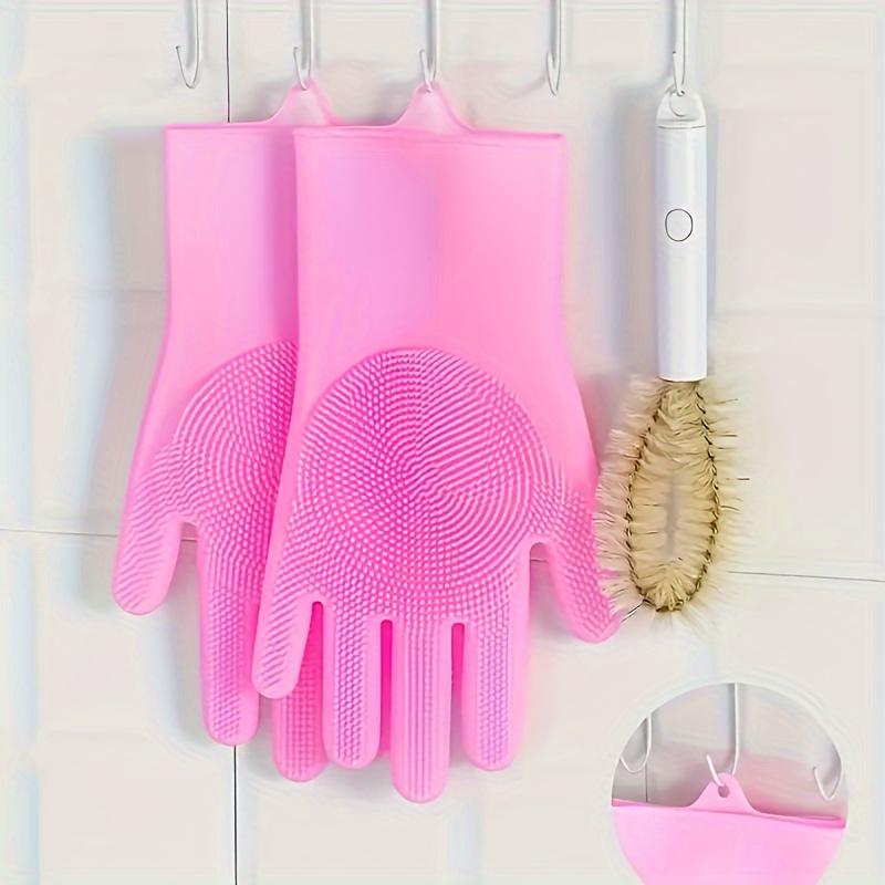 1 Pair Silicone Dishwashing Gloves Multifunctional Household Gloves Cleaning Kitchen Cleaning Heat Insulation Magic Gloves