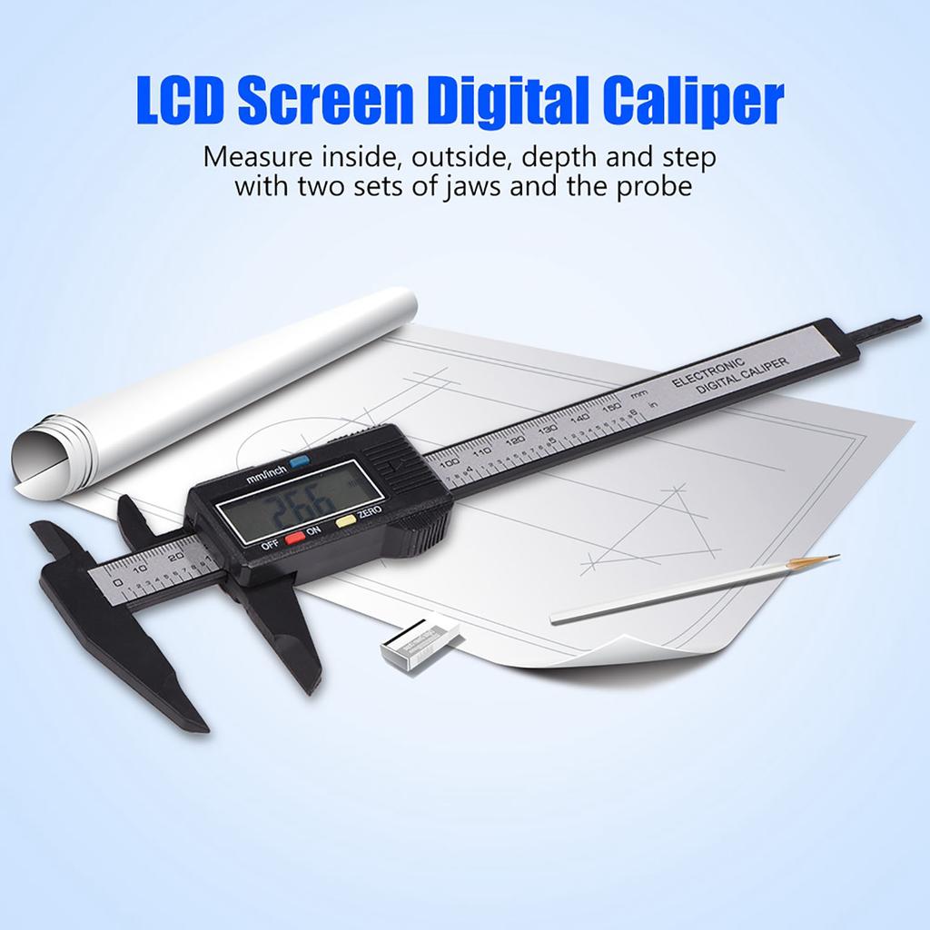 Digital Caliper with Extra Large LCD Screen for Measuring Inside Outside Depth Steps