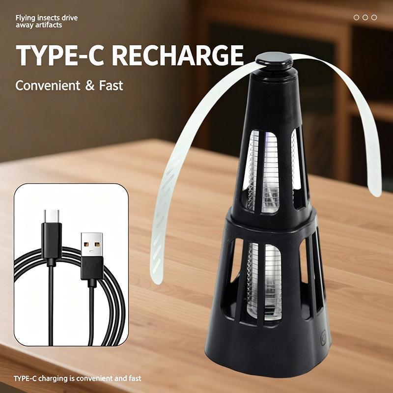 Fly Repellent Fan Portable Battery Operated Reflective Blades Waterproof ABS for Home Backyard Pool Side Use