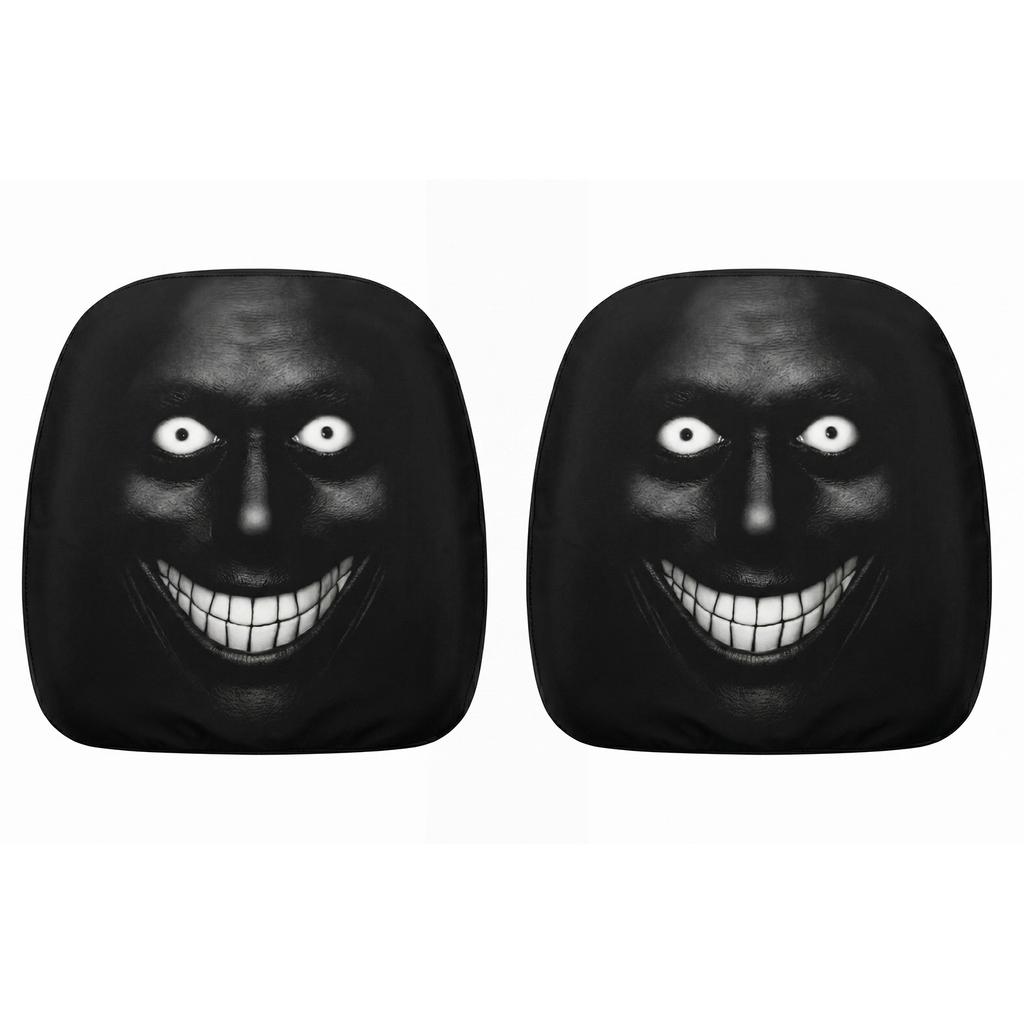 2Pcs Stretchy Headrests Sleeve Washable Scary Print Headrest Protector Elastic Spooky Headrests Cover for Auto/Vehicle/Truck/SUV