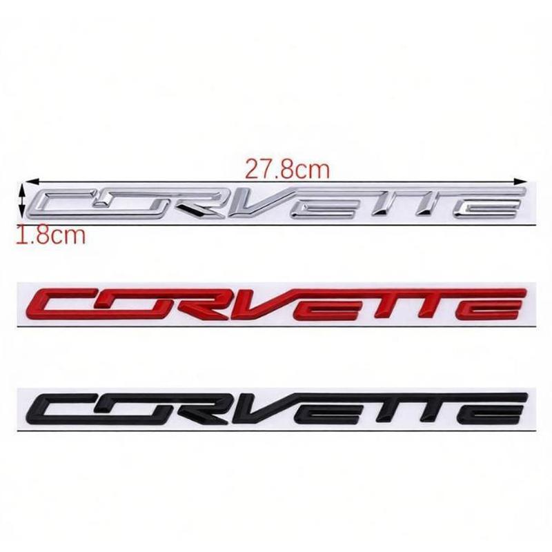 Для Chevrolet Corvette Логотип Задний Значок Металлическая Модифицированная Английская Буквенная Наклейка 3D Стикер 27.8x1.8см Автомобильный Задний Значок Украшение