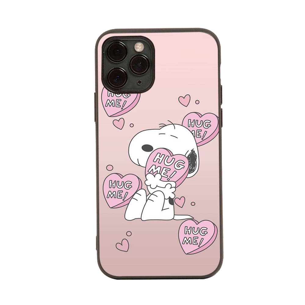 SM16 Snoopy Black Sofe Case for Samsung Note 20 Lite S24 Ultra S23 A03 A05 A06 A11 A71 A15 A16 A13 A24 A25 A33 A52 A53 A50 M55 M35 Plus