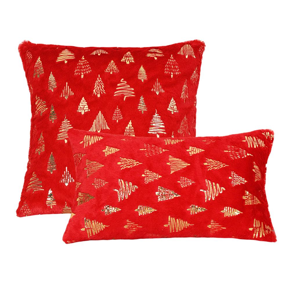 Рождественский плюшевый чехол для подушки с золотым тиснением для гостиной, дивана, кровати или эркера.