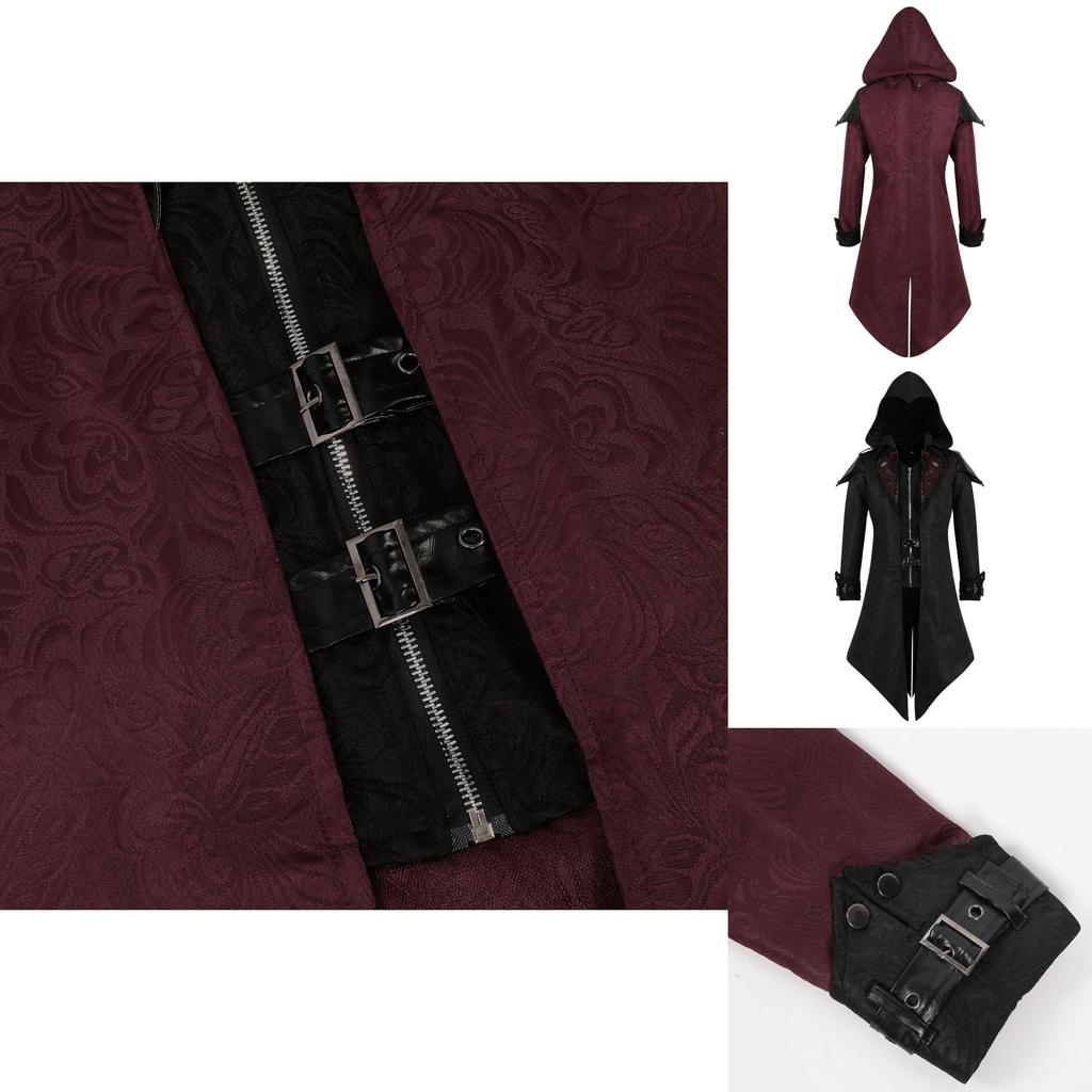 Унисекс бархатная куртка с вставками из гобеленовой ткани, вдохновленная Хэллоуинской фантазией, для сценических выступлений