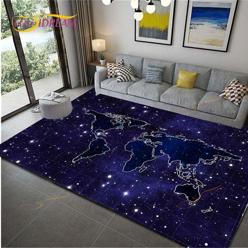 Карта мира Ковер Карта Коврики Домашний декор Мягкий фланелевый коврик для спальни Детские игры Ковры для ползания для гостиной Ковры для гостиной