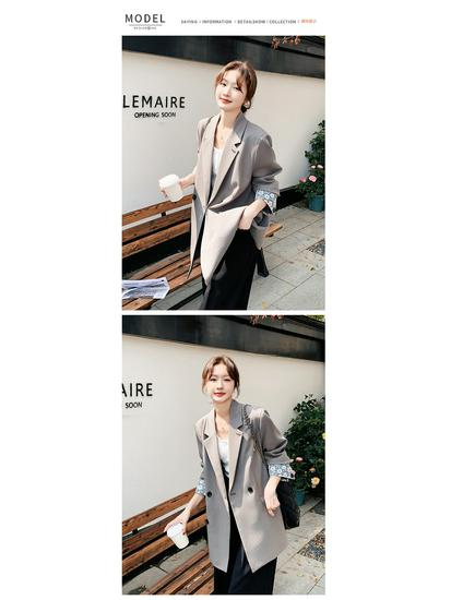 2025 Весна Корейский Стиль Миниатюрный Женский Кружевной Строчка Свободный Пиджак