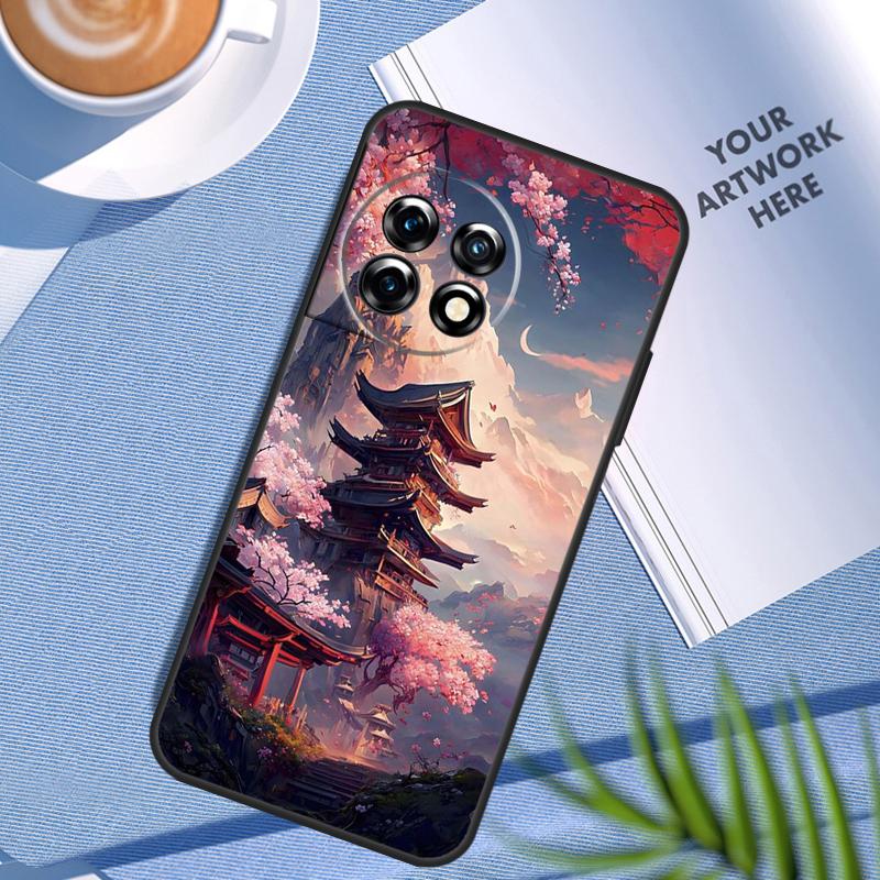 Японское искусство Храм Сакура Чехол для OnePlus Nord CE 5 3 4 Lite N20 N30 OnePlus 15 13 12 11 8 9 10 Pro 10T 13R 13T Чехол