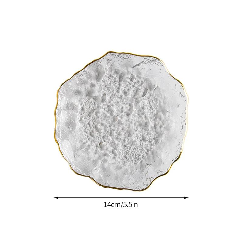 Прозрачный стеклянный поднос Декоративные подносы для хранения ювелирных изделий Кружка для кофе Фрукты Десерт Торт Тарелки Декор для рабочего стола Украшение стола