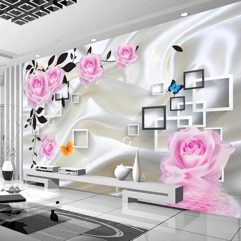 Фотообои для спальни, гостиной, ТВ-фона, стены, домашнего декора, настенные обои с цветком розы