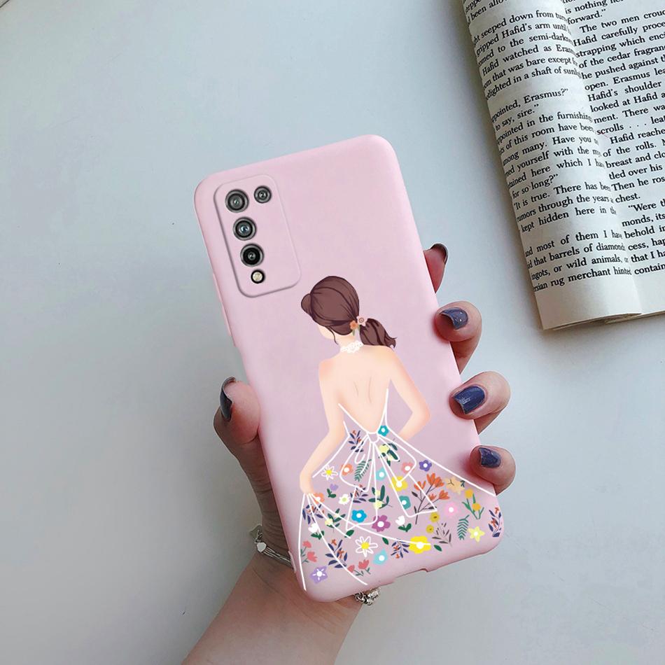 For Huawei Honor 10X Lite Case DNN-LX9 Cute Cartoon Flowers Cover For Honor10X Lite Honor 10 X 10X Lite Phone Cases Soft Bumper