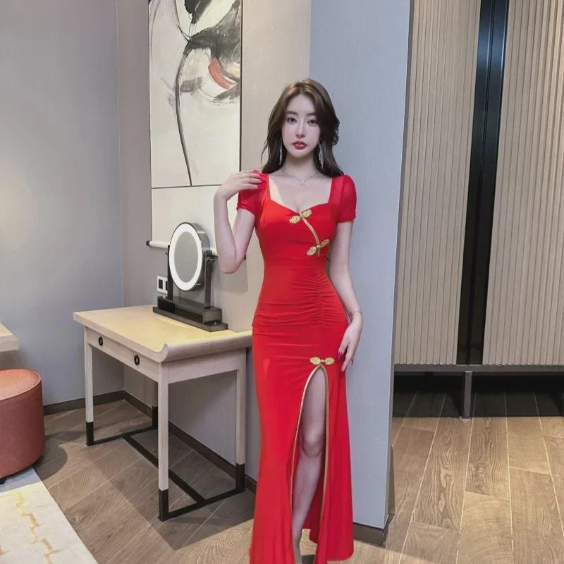 2025 Spring/Summer Sexy Retro Cheongsam: High-End Slit Style