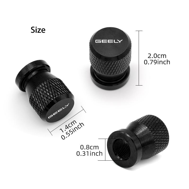 4Pcs Car Wheel Tire Valve Caps Tyre Stem Covers Airdust Waterproof For GEELY coolray Starray emgrand emgrand tugella Car Decor