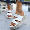 Fashion Summer Women's Platform Increased Plus Size Slippers 2025 Popular Solid Color Classic Wedge Sandals and Slippers Zapatos Mujer
